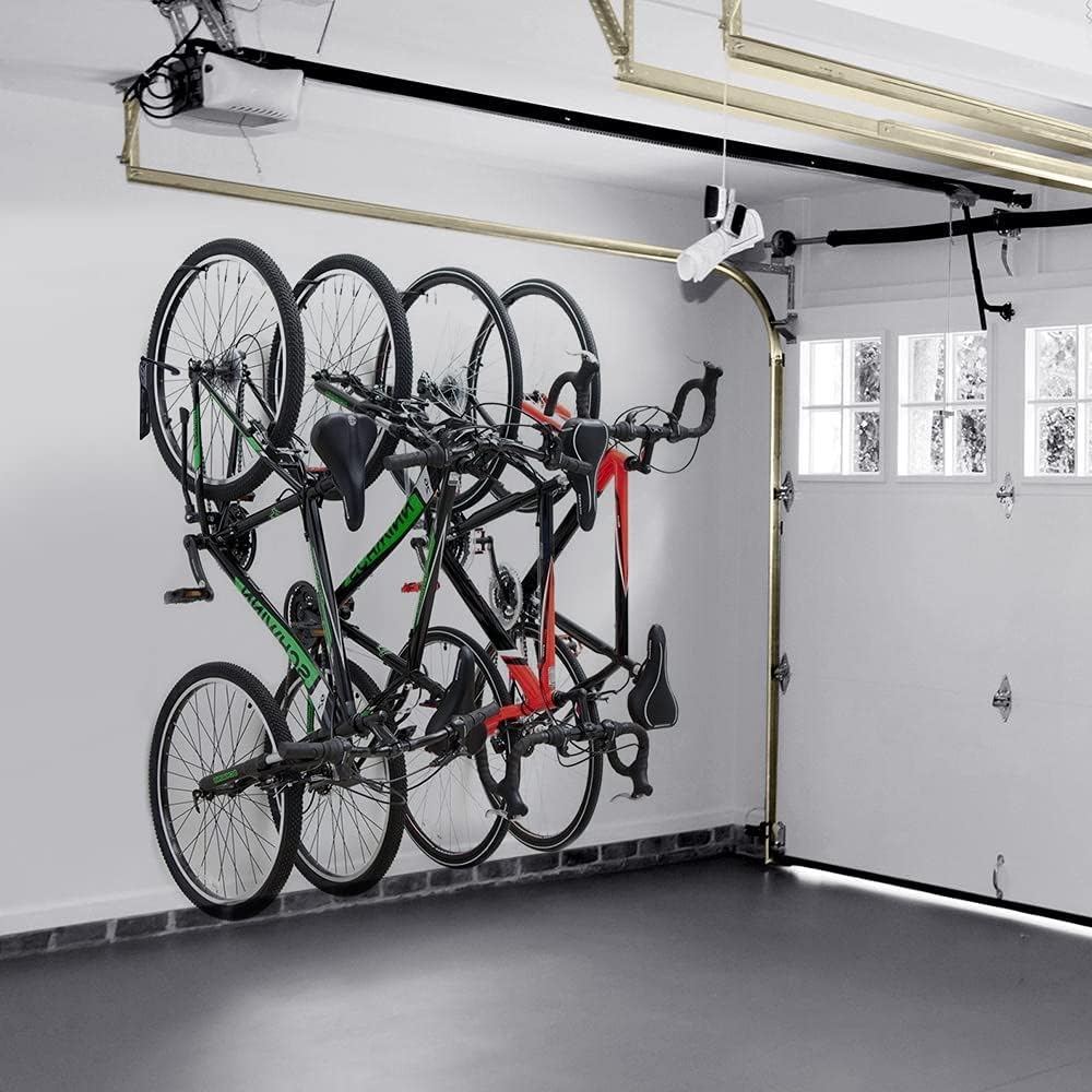 OXFIELD 4 Pack Bike Rack Garage Wall Mount Bike Storage Rack Bicycle Hangers Garage Bike Hooks, Vertical Storage Hanger Wall Mount for Garage and Home Space Saving