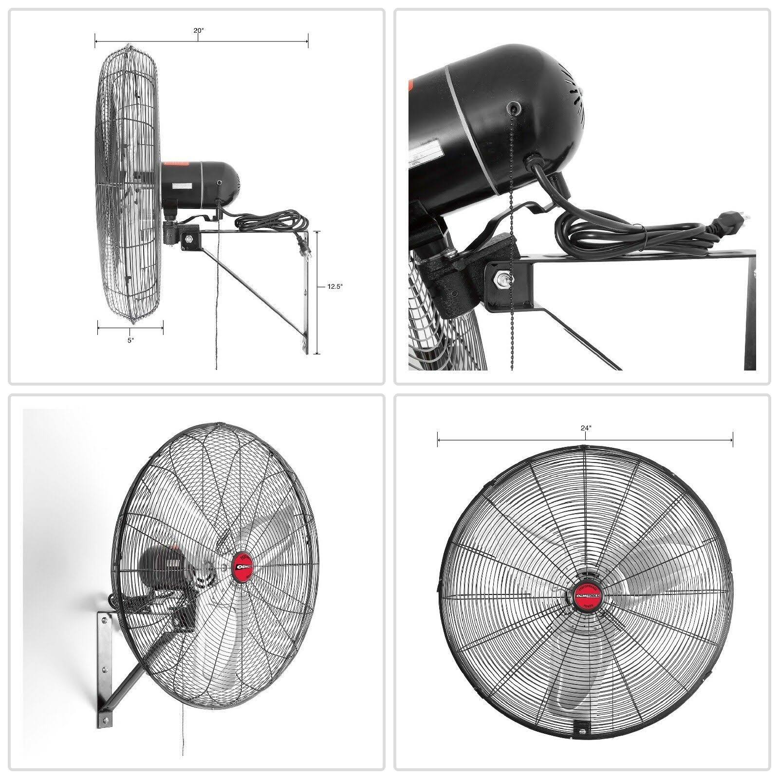 OEMTOOLS 24883 24 inch Oscillating Wall Mount Fan