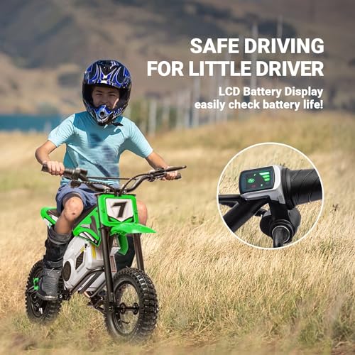 36V Electric Dirt Bike, 350W Motorcycle with Twist Grip Throttle, Dual Hand-Operated Brakes, Up to 15 MPH Speed, for Kids Aged 8-12, Pink
