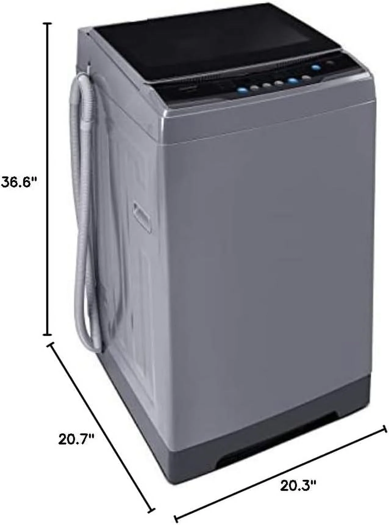 Comfee 1.6 Cu.ft Portable Washing Machine, 11lbs Capacity Fully Automatic Compact Washer with Wheels, 6 Wash Programs Laundry Washer with Drain Pump, Ideal for Apartments, RV, Camping, Magnetic Gray