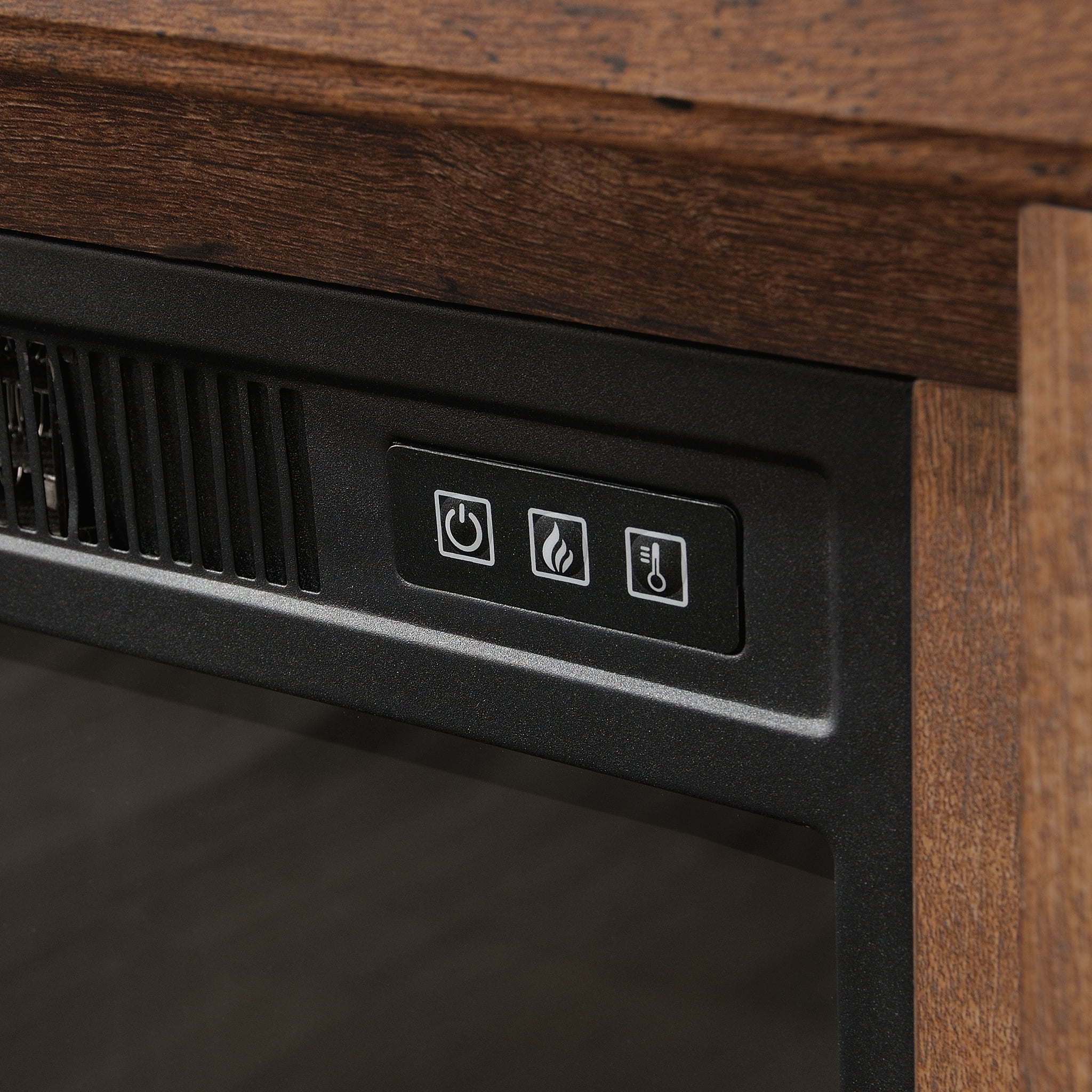 Sauder Rustic Fireplace TV Stand for TVs up to 50", Vintage Oak Finish