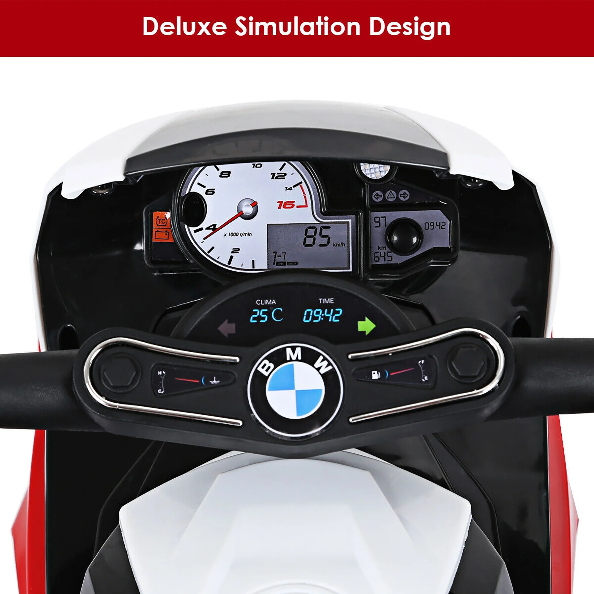 Costway Kids Ride On Motorcycle BMW Licensed 6V Electric 3 Wheels Bicycle with Music & Light (Suitable for 18-36 Months Age)