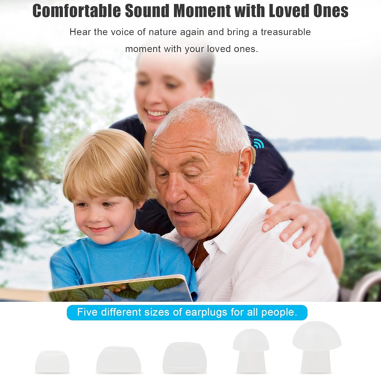 Hearing Aids for Seniors Rechargeable with Noise Cancelling, BTE Hearing Amplifier, Ear Hearing Assist Devices PSAP with Volume Control, Set of 2