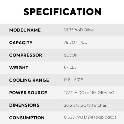 ICECO VL Pro Series Portable Refrigerator, 12V Refr,igerator, Car Fridge Freezer, Multi-directional Lid, Steel Compact Refrigerator Powered by SECOP, Home & Car Use