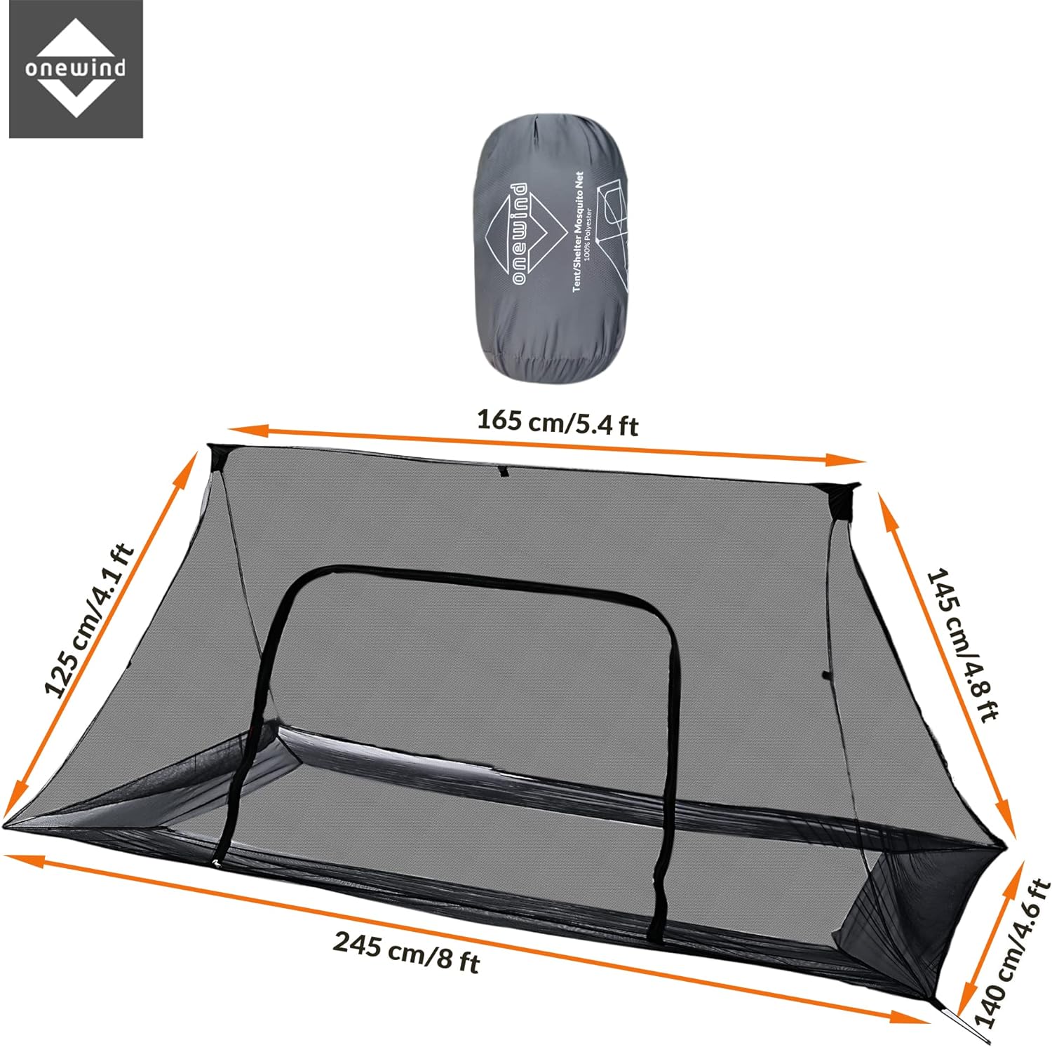 OUWI Shelter, Camping Tarp Set Include Emergency Shelter, BugNet and Tent Footprint, Ripstop Silnylon with Silicone PU Coating Survival Shelter Tent for Camping, Hiking, Backpacking