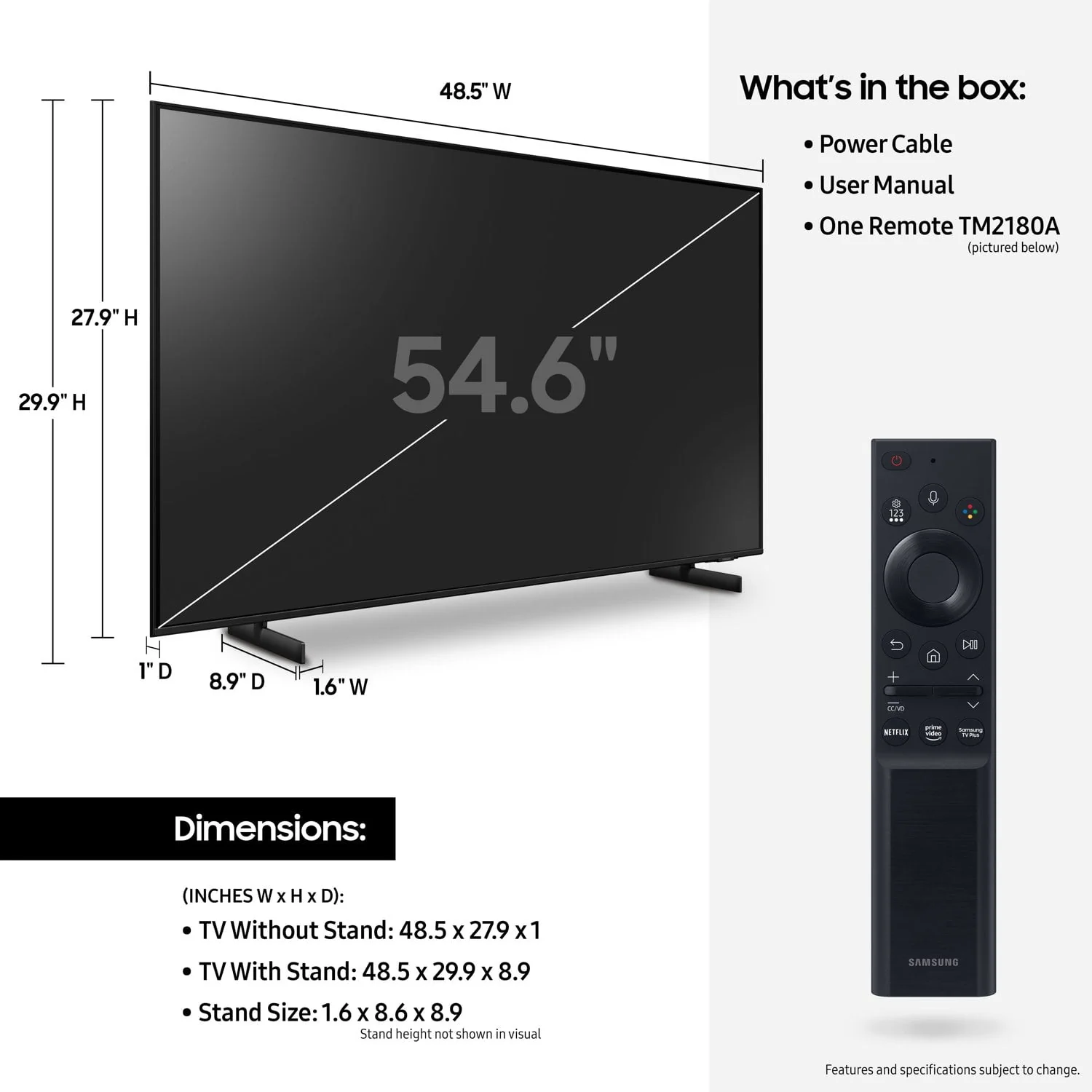 SAMSUNG 55 Class 4K Crystal UHD (2160P) LED Smart TV with HDR UN55AU8000B