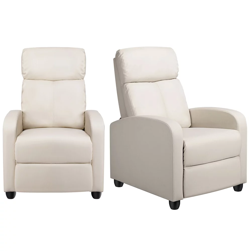 Yaheetech 2pcs Recliner Chair with Pocket Spring for Living Room, Beige