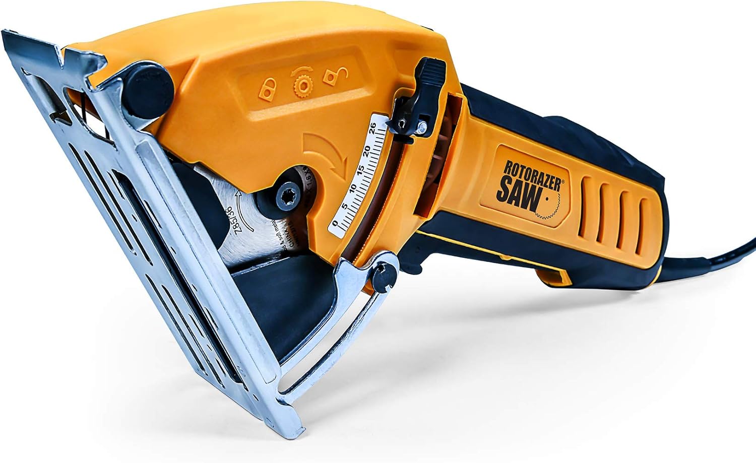 Official ROTORAZER Compact Circular Saw Set DIY Projects -Cut Drywall, Tile, Grout, Metal, Pipes, PVC, Plastic, Copper, Carpet w Blades, Dust Collector & Case AS SEEN ON TV