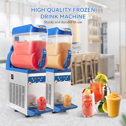 Commercial Slushy Machine - 1000W 30L Tanks Slush Maker Machine 304 Stainless Steel Commercial Margarita Machines Efficient Cooling the Ideal Slushie Machine for Bars Cafes Restaurants