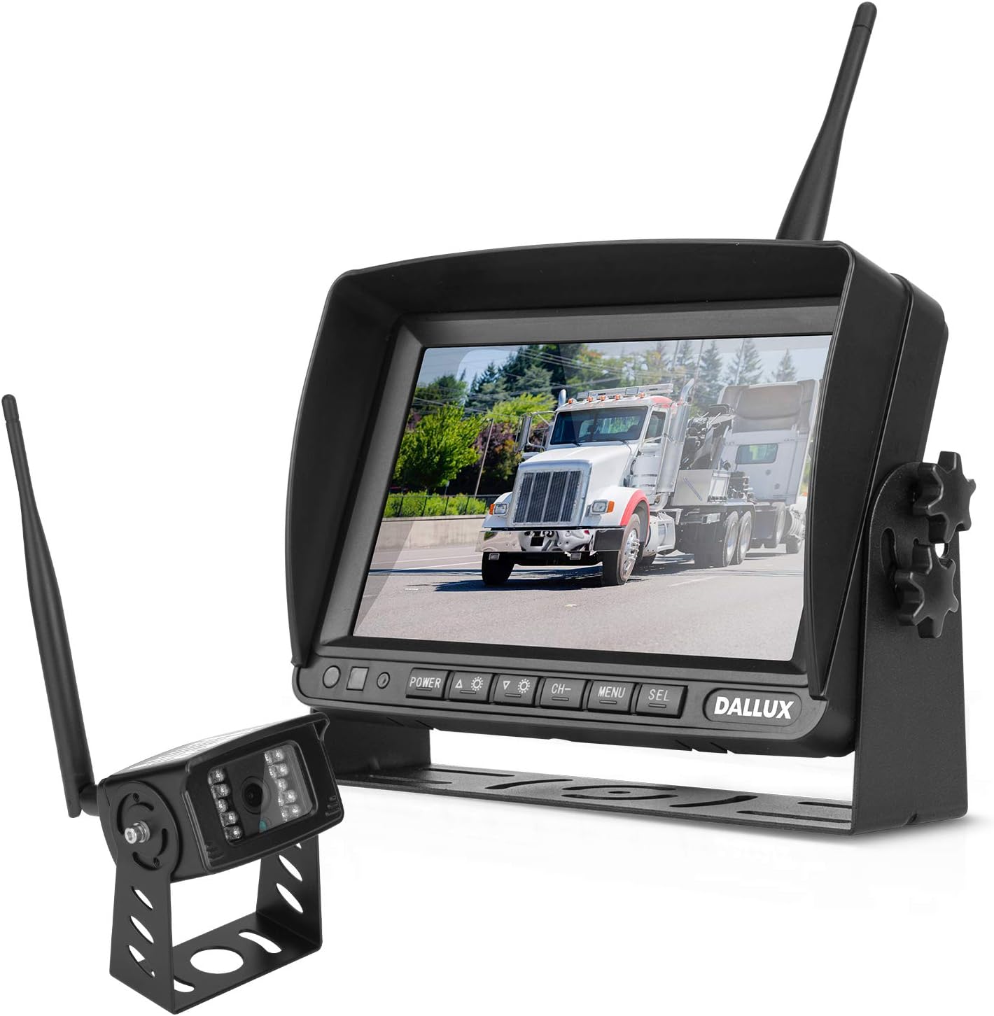 Truck Bus Digital Wireless Backup Camera Monitor System Kit, 7 inch DVR Monitor+HD IP69K Waterproof Night Vision Rear View Reverse Camera for Van Trailer 5th Wheel Pickup RV Campers Motor Home Boat