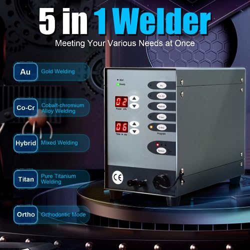 Jewelry Spot Welder Machine, 110V Portable Pulse Sparkle Spot Welder, 600W 80A Electric Spot Welder with Foot Pedal, Adjustable Permanent Jewelry Welder Kit for Rapid Welding of Gold Silver Iron