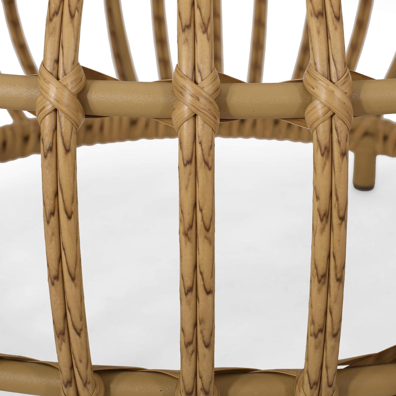 Round Rattan Coffee Table, Boho Wicker Rattan Coffee Table, All-Weather and Rust Resistant for Living Room Patio, Poolside, Garden, Yard (Coffee Table)