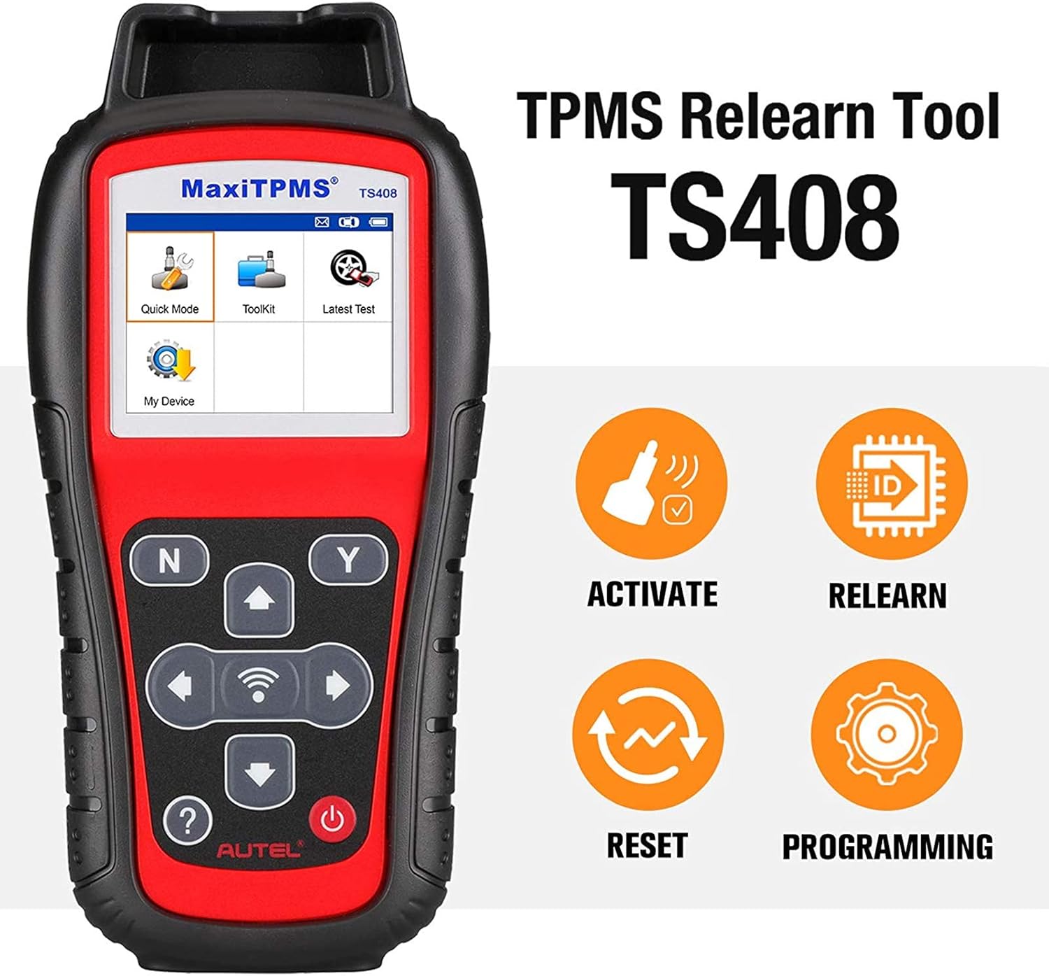 Autel TPMS Relearn Tool TS408, 2022 Upgraded Version of Autel TS401, TPMS Reset, Sensor Activation, Program, Key Fob Testing, with Lifetime Update