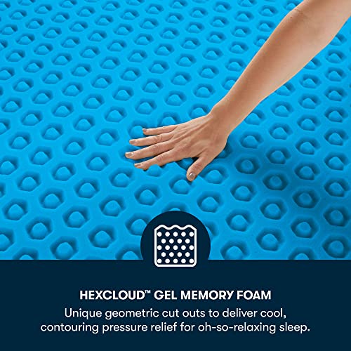 Serta Perfect Sleeper 12 Inch Queen Gel Memory Hybrid Mattress, Ultra Plush, USA Built, 100-Night Trial, CertiPUR-US Certified - Renewed Relief,White and Dark Blue