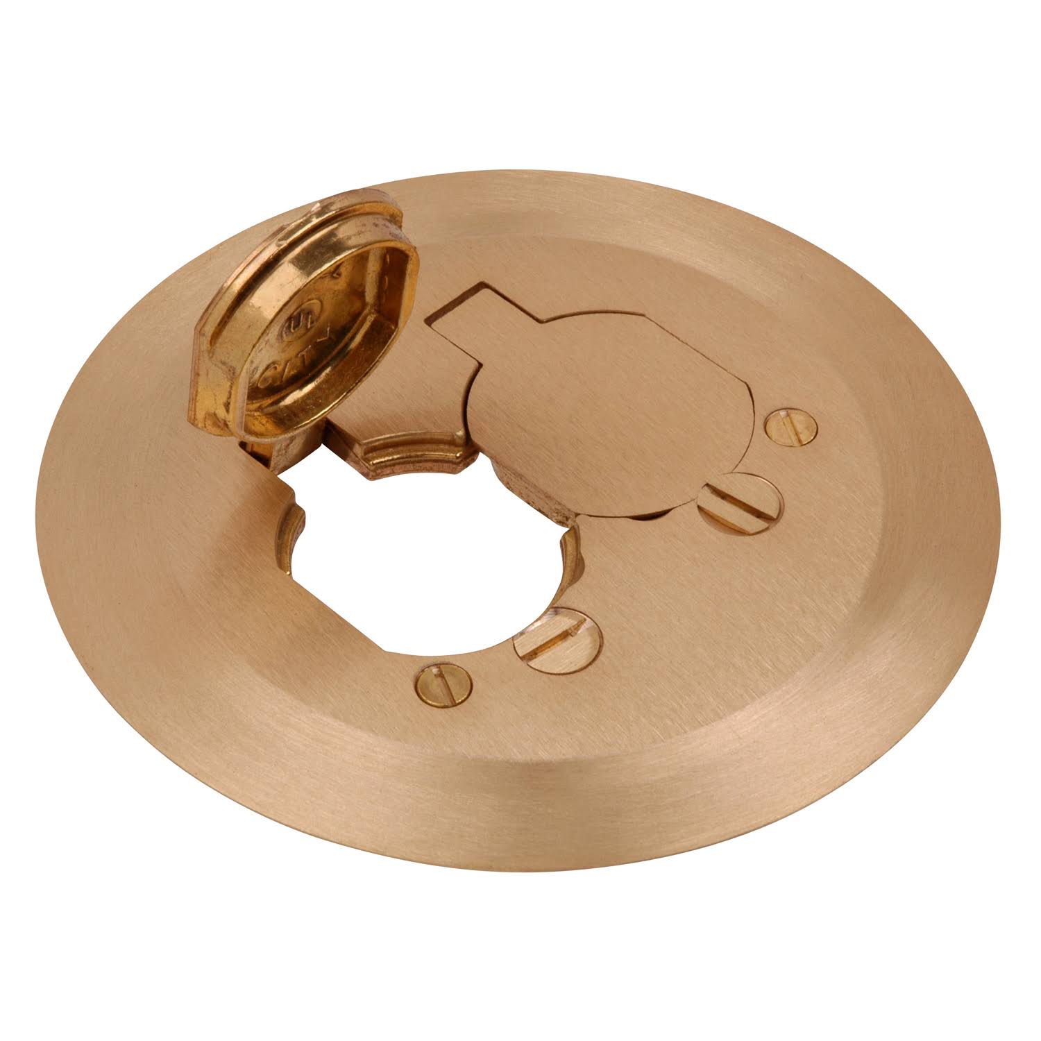 Floor Box Cover Brass Duplex Receptacle 5-3/4x22 Diameter