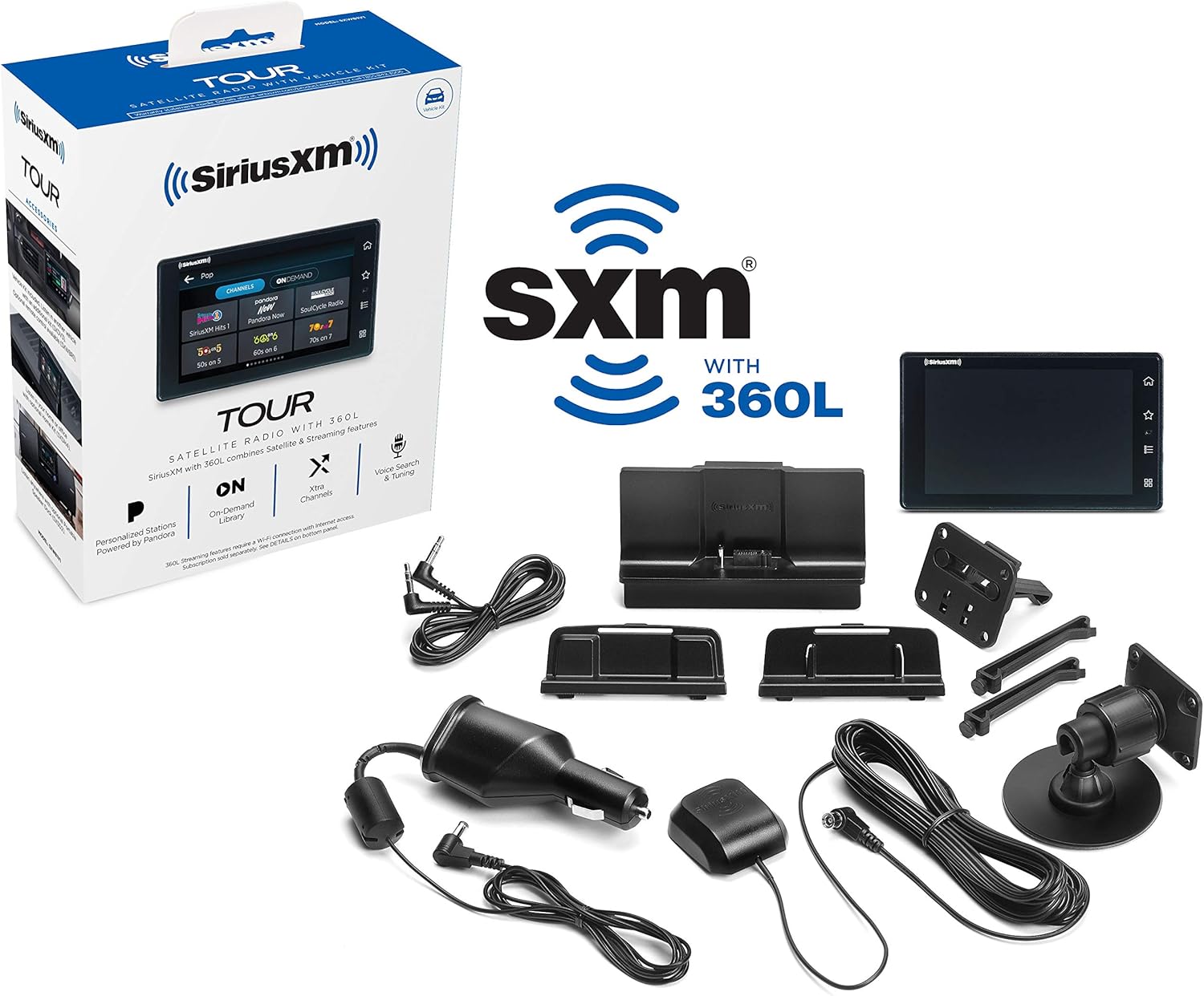SIRIUSXM SXWB1V1 SiriusXM Tour Dock & Play Radio with 360L, PowerConnect Vehicle Dock, and Bluetooth