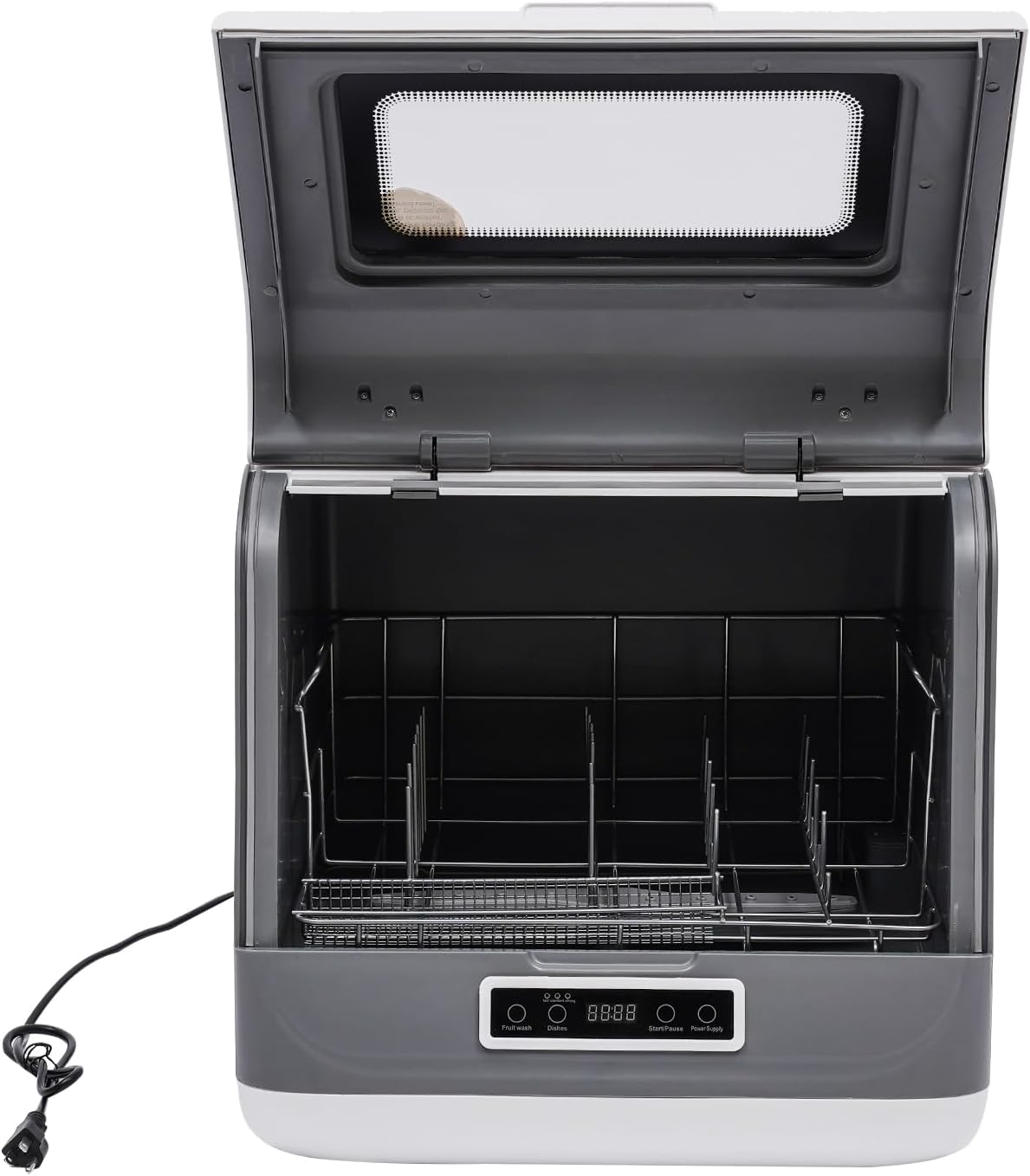 Portable Dishwasher Countertop, Mini Dishwasher with 3 Programs Standard, Fast & Strong 360° Dual Spray 75℉ Hot Air Drying Professional Complete Dishwasher for Dorm, RV& Apartment, White