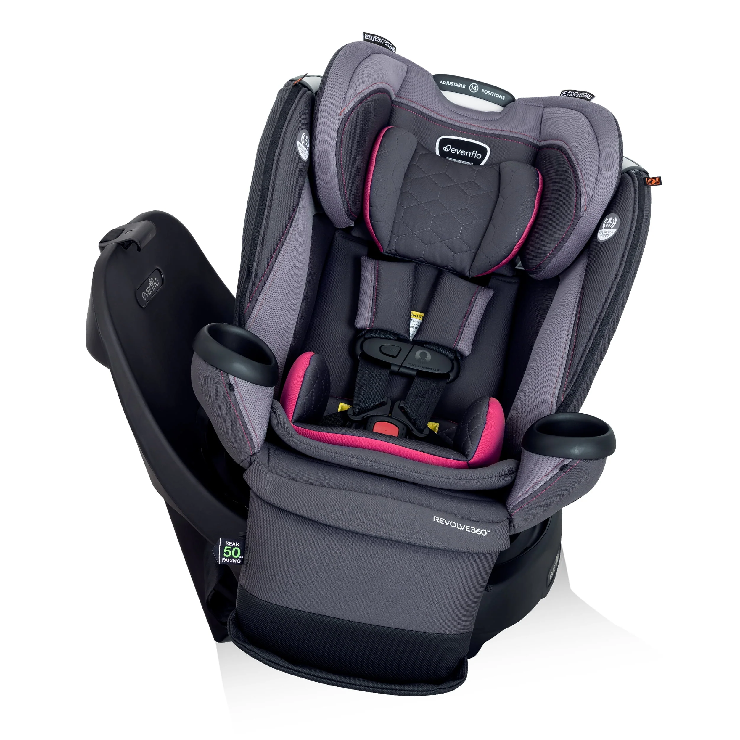 Revolve360 Extend All-in-One Rotational Car Seat with Quick Clean Cover (Revere Gray)