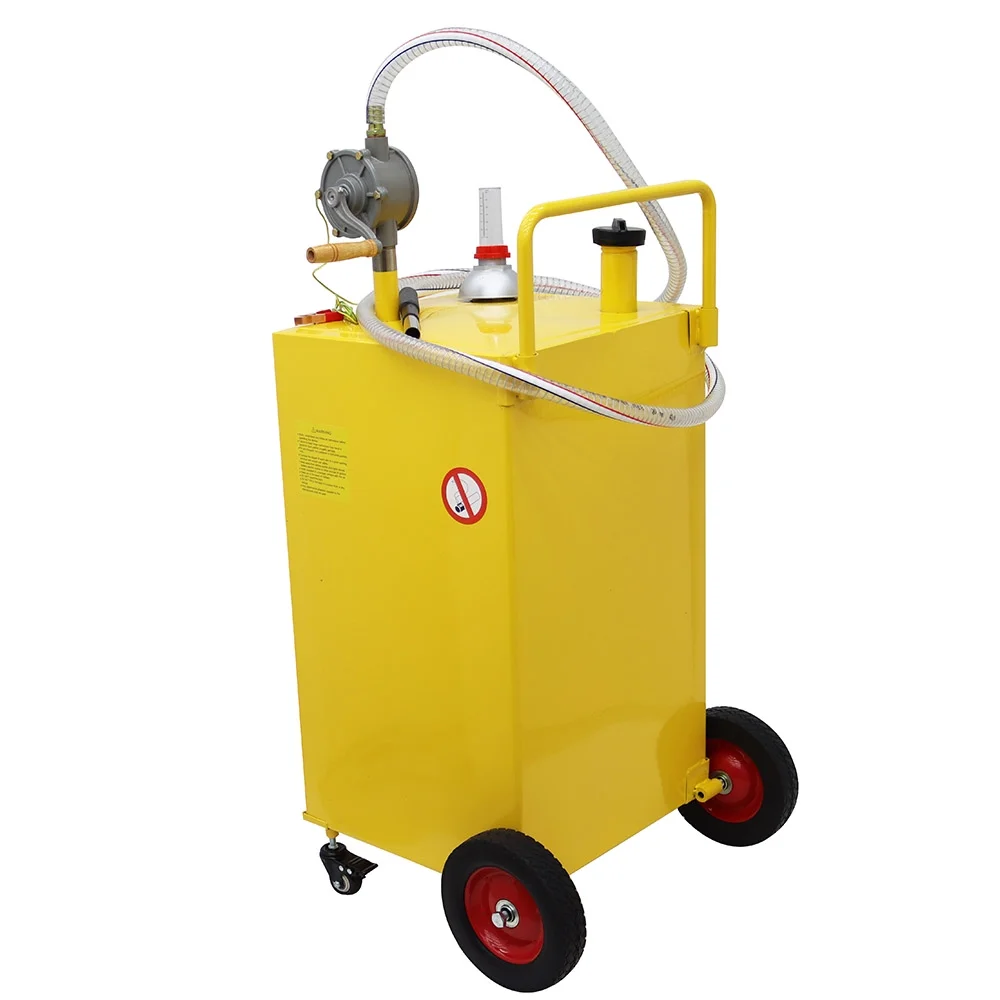 INTBUYING 30 Gallon Portable Gas Caddy Fuel Storage Tank Portable Refueling Drum Oil Storage Tank