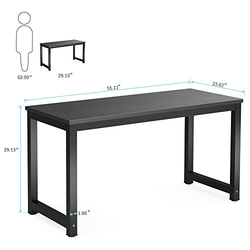 Tribesigns Modern Computer Desk, 63 x 31.5 inch Large Executive Office Desk Computer Table Study Writing Desk Workstation for Home Office, Spliced Desktop, White