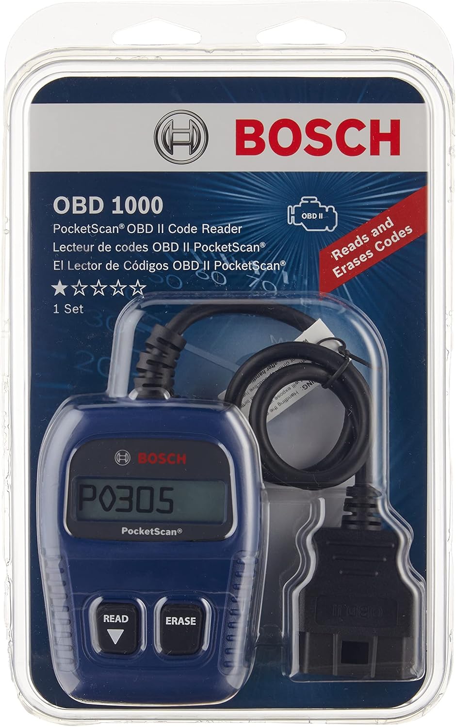 BOSCH Automotive Tools OBD 1000 Diagnostic Vehicle Scanner Pack of 2