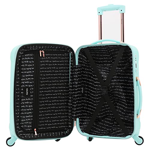 kensie Women's Alma Hardside Spinner Luggage, Black, Carry-On 20-Inch