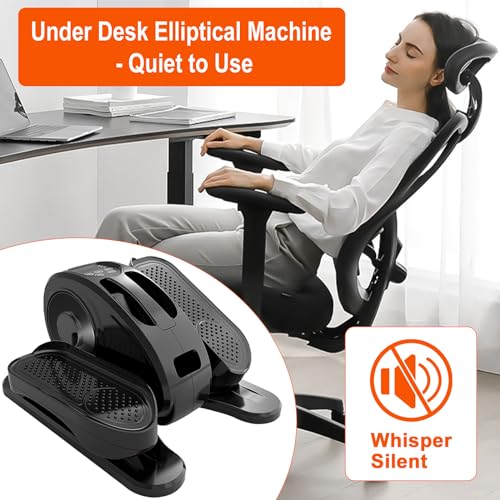 Under Desk Elliptical Machine, Fully Assembled Ellipse Leg Exerciser Machine, Mini Elliptical Machines Auto & Manual Mode, Arm & Leg Exerciser for Seniors Adults Teens
