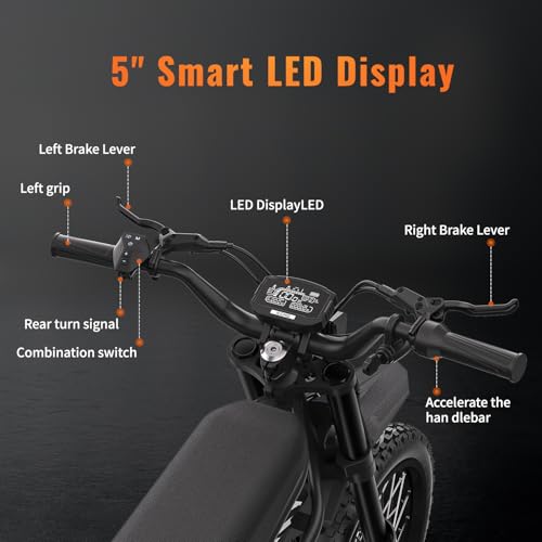 GT73 Electric Dirt Bike for Adults 2500W Electric Bike with 1747Wh(48V 18.2AH*2) Removable Batteries 37MPH/85Mile Range 25" x2" Motorcycle Tires Dual Hydraulic Brakes & Full Suspension