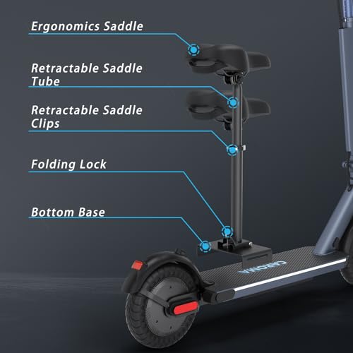 Caroma Electric Scooter, 500W Motor, 25 Miles Range & 20Mph, 10" Solid Tires Electric Scooter Adults, Foldable Commuting E Scooter with Cruise Control, Dual Braking System & Shock Absorption