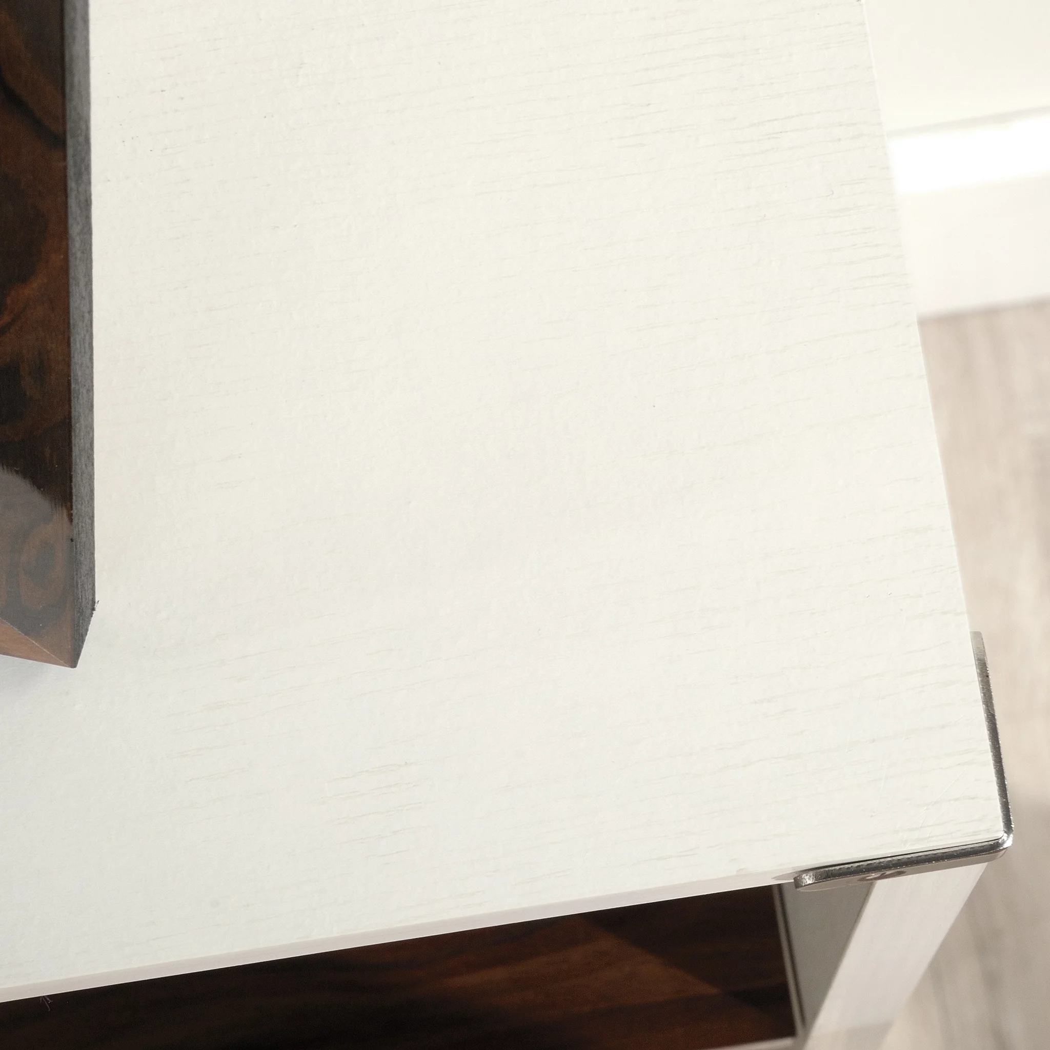 Sauder Vista Key Engineered Wood 3-Shelf Bookcase in Pearl Oak