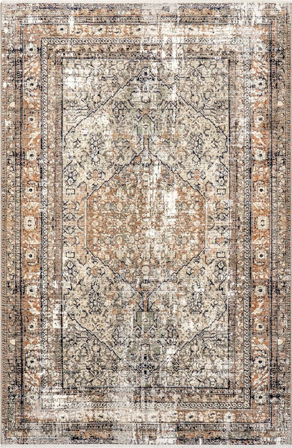 nuLOOM Fringed Performance Indoor Area Rug, Power Loomed, Easy Clean, Durable, Non-Shed, 12' x 16', Charvi