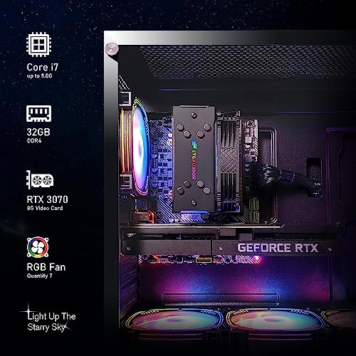 STGAubron Gaming Desktop PC,Intel Core i7-11700KF up to 5.0G,32G DDR4,2T SSD,GeForce RTX 3060 12G GDDR6,600M WiFi,BT 5.0,RGB Fan x 6,RGB Keyboard&Mouse,RGB Mouse Pad,W11H64