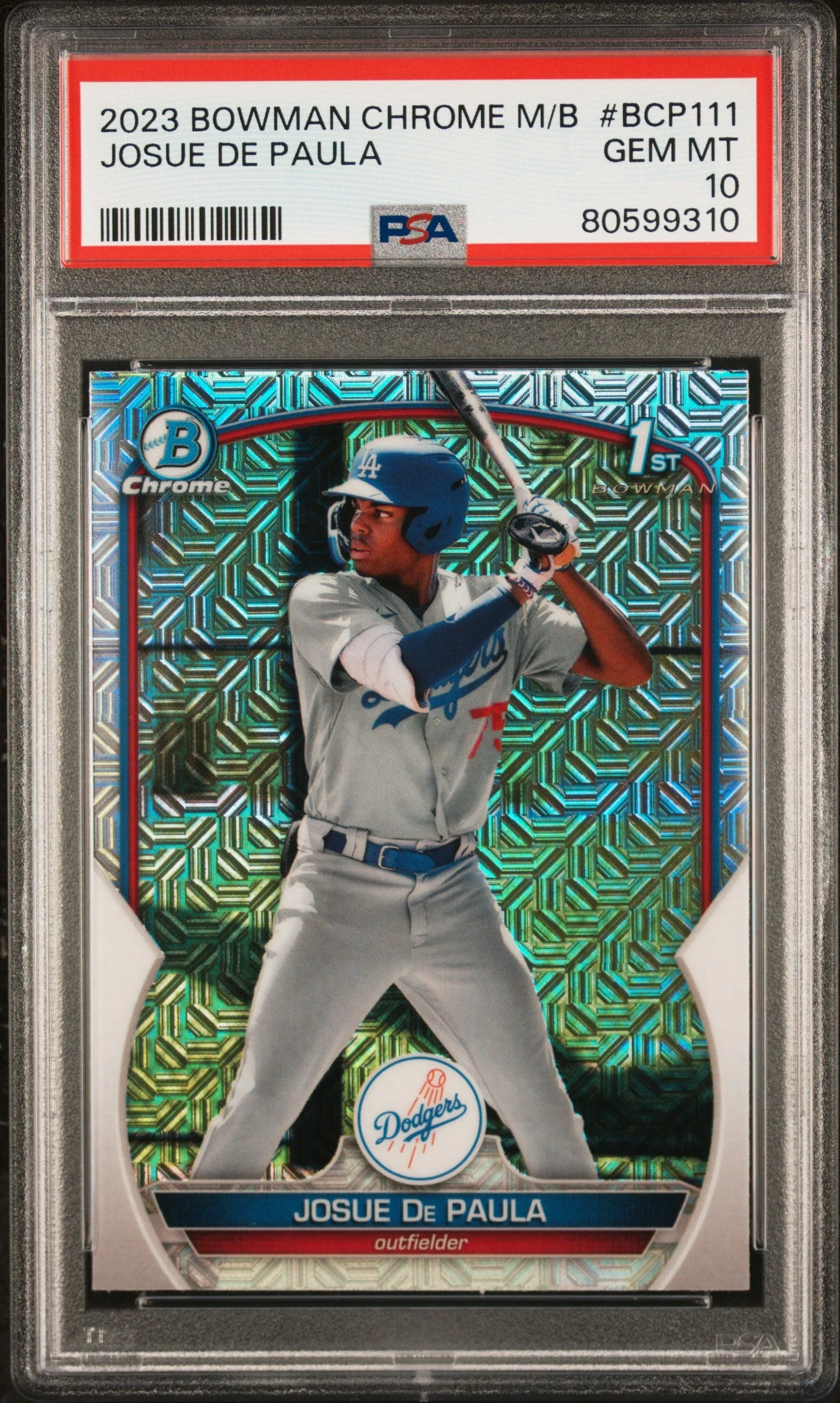 Graded 2023 Topps Bowman Chrome Mega Box Josue De Paula #BCP111 Rookie RC Baseball Card PSA 10 Gem Mint - Curated Treasures Market