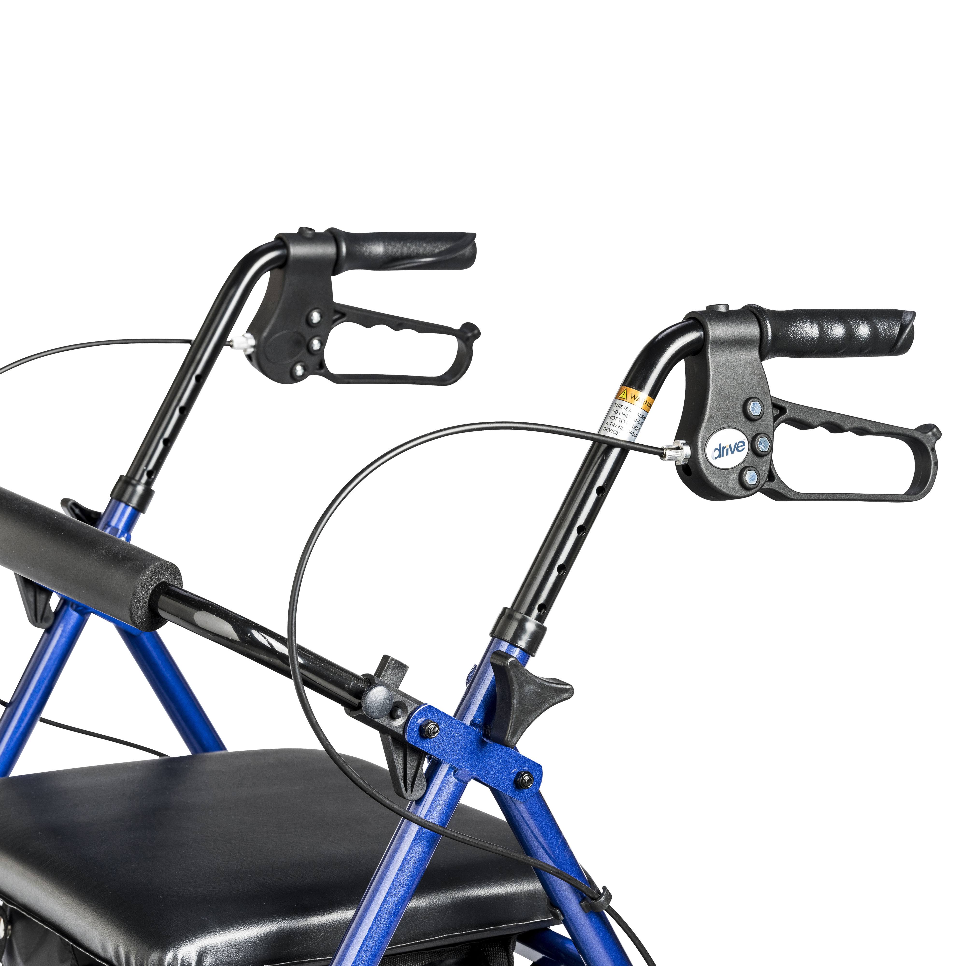 Drive Medical Aluminum Rollator with Fold Up and Removable Back Support and Padded Seat Blue