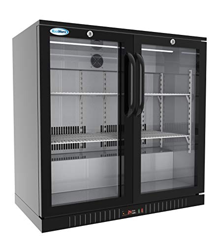KoolMore Door Counter Height Back Bar Cooler - Glass Front Refrigerator with LED Lighting