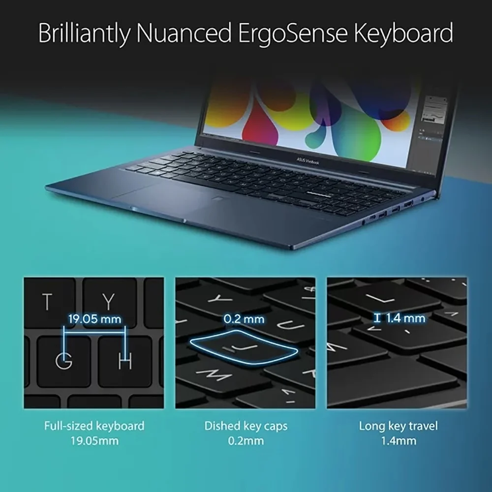 ASUS VivoBook 15 Business Laptop, 15.6” FHD Touchscreen Display, 12th Gen Intel 10-Core i7-1255U, 40GB RAM, 2TB PCIe SSD, Backlit KB, Keypad, Webcam, WiFi 6, HDMI, USB-C, Mytrix HDMI Cable, Win 11 Pro