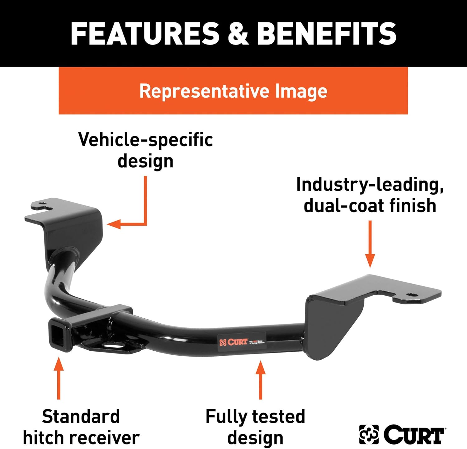 CURT 11325 Class 1 Trailer Hitch, 1-1/4-Inch Receiver, Fits Select Hyundai Sonata