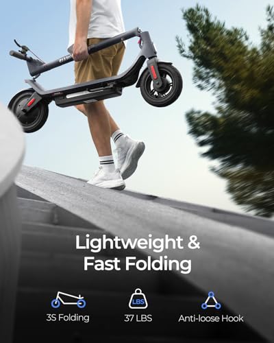MEGAWHEELS Electric Scooter,500W Electric Scooter for Adults,31 Miles Range,10in Pneumatic Tires,10.4AH Battery,15.5 mph Speed,Escooter Smart APP Control for Commuting, Outdoor, Short Travel UL2272