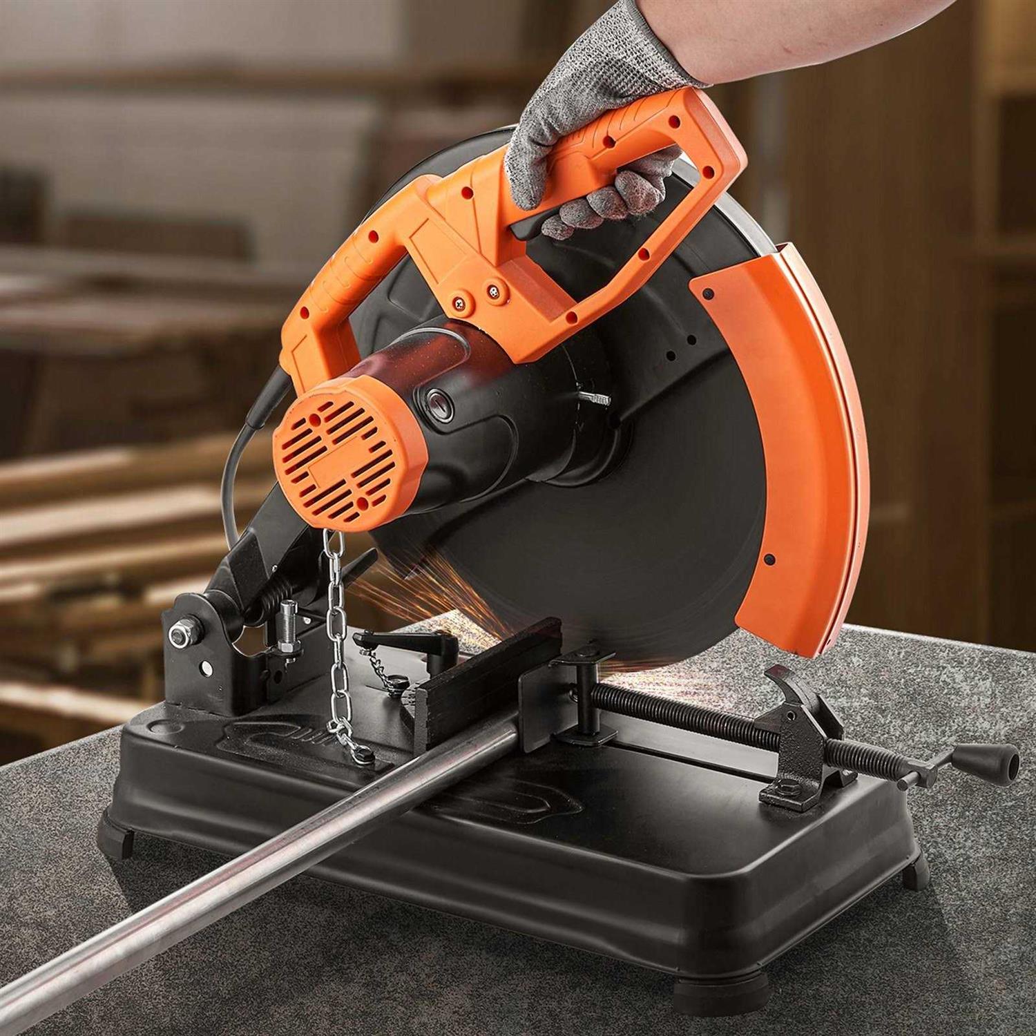 VEVOR Abrasive Chop Saw 14/355mm Blade Diameter Cut Off Saw 2300W 3600RPM Steel Cutting Machine 0-45° Adjustable Angle Miter Saw for Cutting Metal - Shop Hardware Tools Online Store