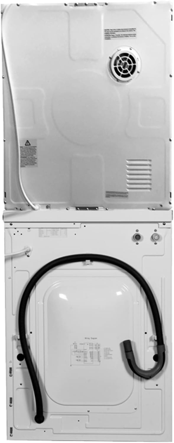 Equator Stackable Laundry Center with Front Load Washer and Dryer Unit Including Customizable Cycles, Quiet Mode, and 180-Degree Swinging Doors White