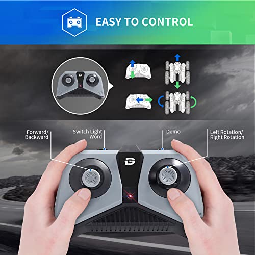 DEERC 1/14 Brushless Fast Extreme 70kph 4X4 Off-Road Truck, 7 Lighting Modes Remote Control with 2 Li-ion Batteries, Electric Large Truggy for Snow Sand