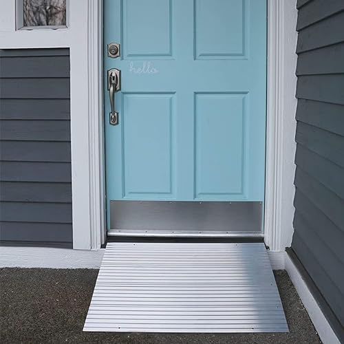 EZ-ACCESS Transitions Portable Self Supporting Aluminum Modular Entry Threshold Ramp Ideal for Doorways and Raised Landings, 6 Inch