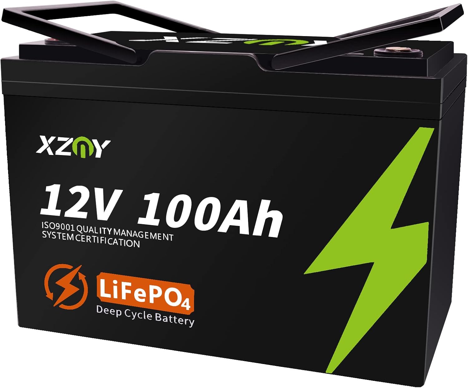 XZNY 12V 100Ah Deep Cycle LiFePO4 Battery, 5000+ Cycles 12V Rechargeable Lithium Battery Built-in 120A BMS, 12V LiFePO4 Battery for Solar Home, RV, Camping, Fish Finder, Boat, Backup Power, Marine