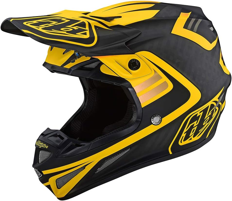 Troy Lee Designs Adult | Offroad | Motocross | SE4 Carbon w/MIPS Flash Helmet (Black/Yellow, Small)