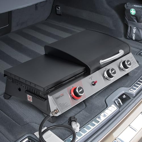 Royal Gourmet PD1305H 3 Burner Propane Gas Grill and Griddle Combo with Lid, 3-in-1 Grill Griddle Combo with 29,000 BTUs Output for Outdoor Cooking, 364 Sq. In. Cooking Area, Silver & Black
