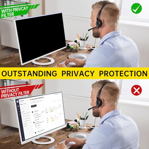DEJIMAX Computer Privacy Screen for Computer Monitor, Anti-Blue Light Monitor Privacy Screen Fliter, Anti-UV Computer Screen Privacy Shield
