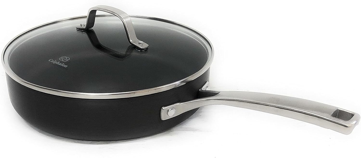 Calphalon Classic Nonstick 14 Piece Pots and Pans Cookware Set With BPA free No-Boil-Over Inserts Stay Cool Metal Handles Glass Lids