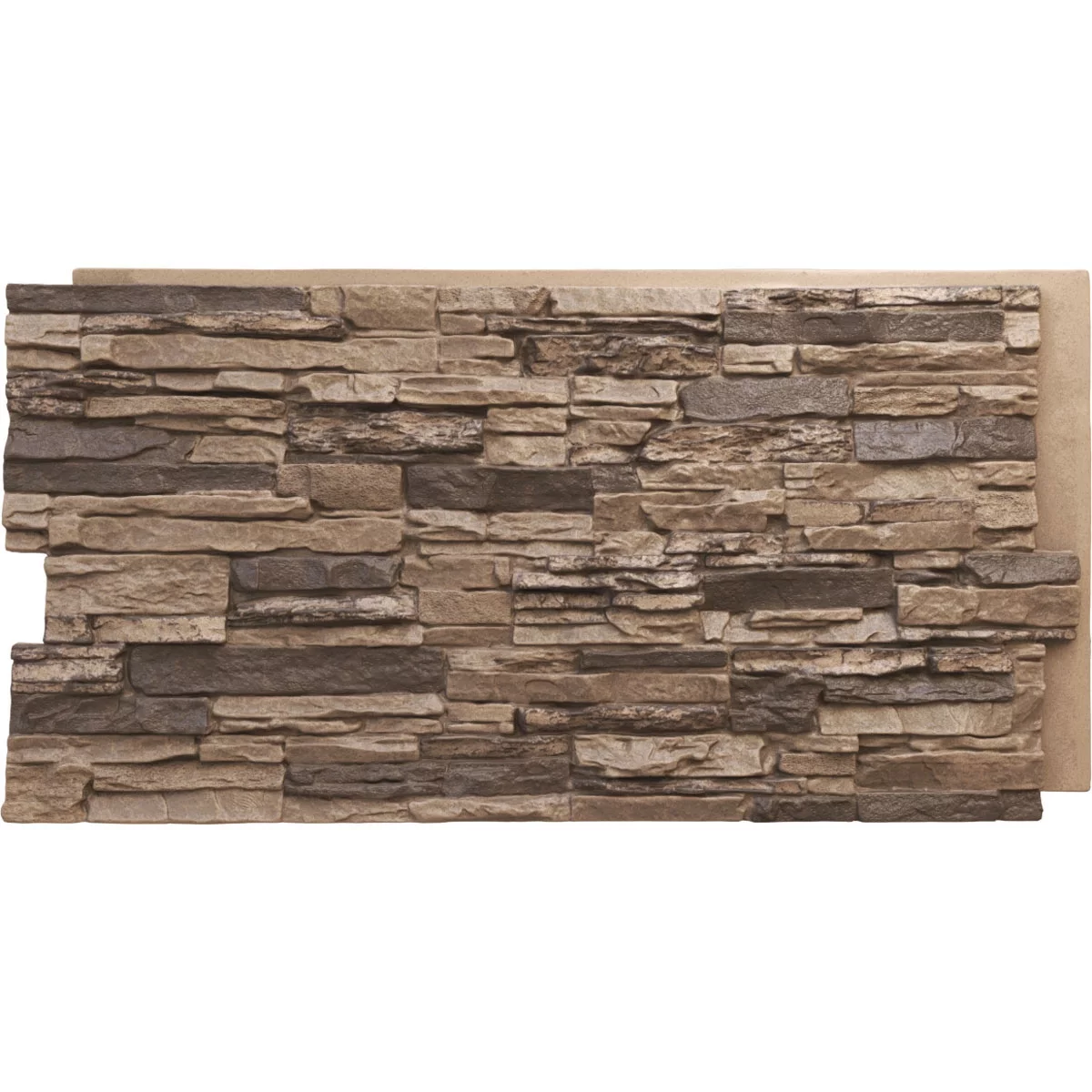 Ekena Millwork 45.75"W x 24.50"H x 1.25"D Canyon Ridge Stacked Stone, StoneWall Faux Stone Siding Panel, Smokey Ridge - Curated Treasures Market