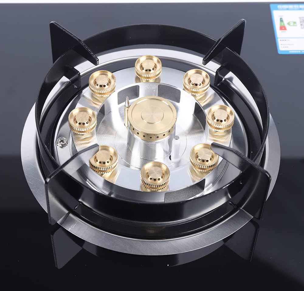 Kitchen Gas Cooktop Stove 2 Burners Propane Stove Tempered Glass Built-In LPG/NG Gas Stove 730 * 410mm Natural Gas Cooker Gas Cooktop with Flame-out Protection for Apartmen Kitchen 110V