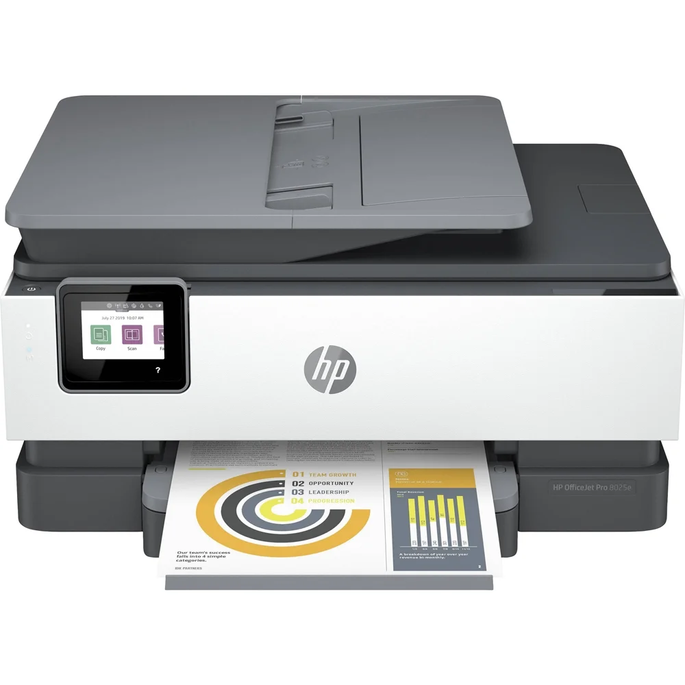 HP OfficeJet Pro 8025e All-in-One Wireless Smart Color Printer 1K7K3A Print, Scan, Copy, Fax, Mobile Functions, 6mths Instant Ink with HP+ Bundle with DGE Cable + Small Business Productivity Software
